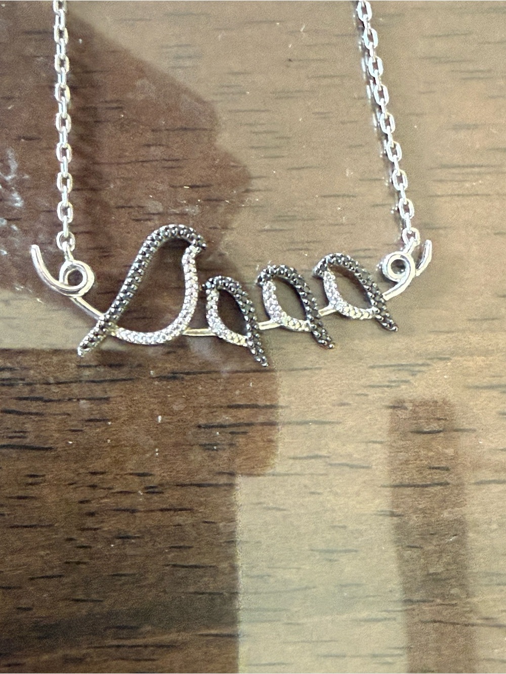 Silver 'Love' Script Necklace for Women - Sparkling Silver Tone